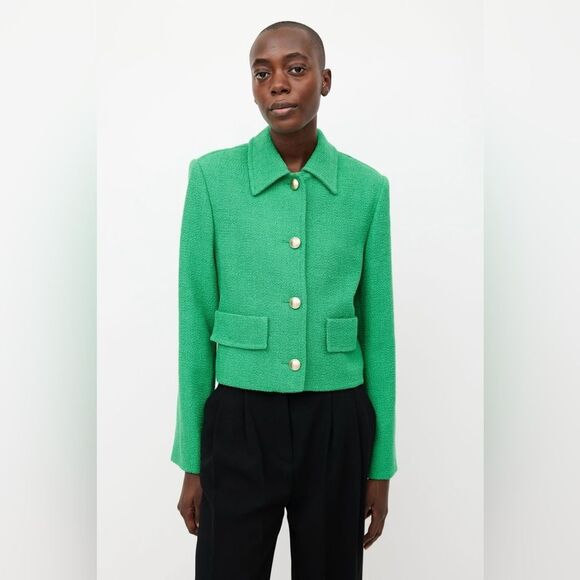 NWOT Babaton Aritzia Frances Jacket Vibrant Green RARE Veronica Riverdale - Picture 5 of 12